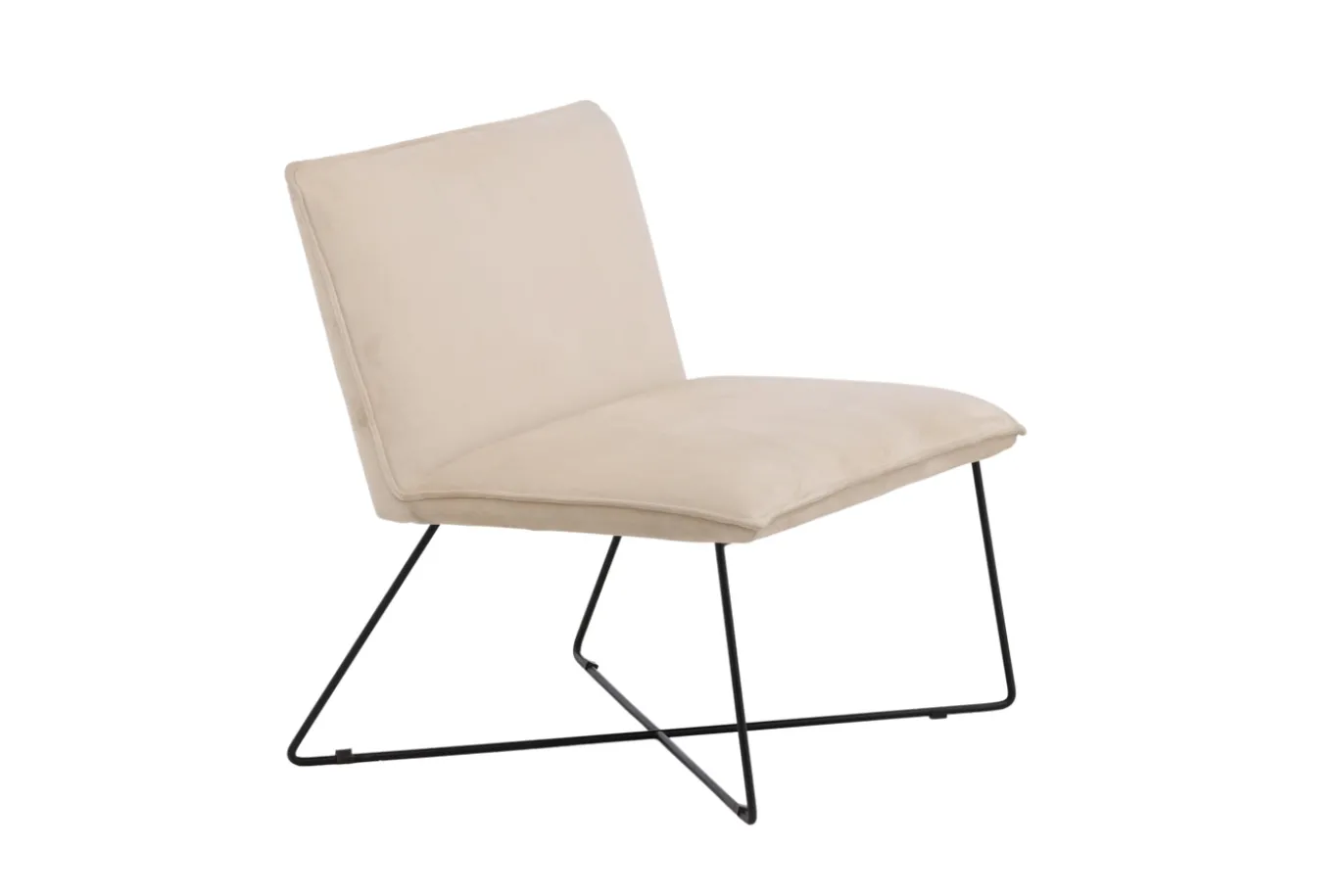 Fjôrd Fauteuil X-lounge Zwart/Off White Velvet