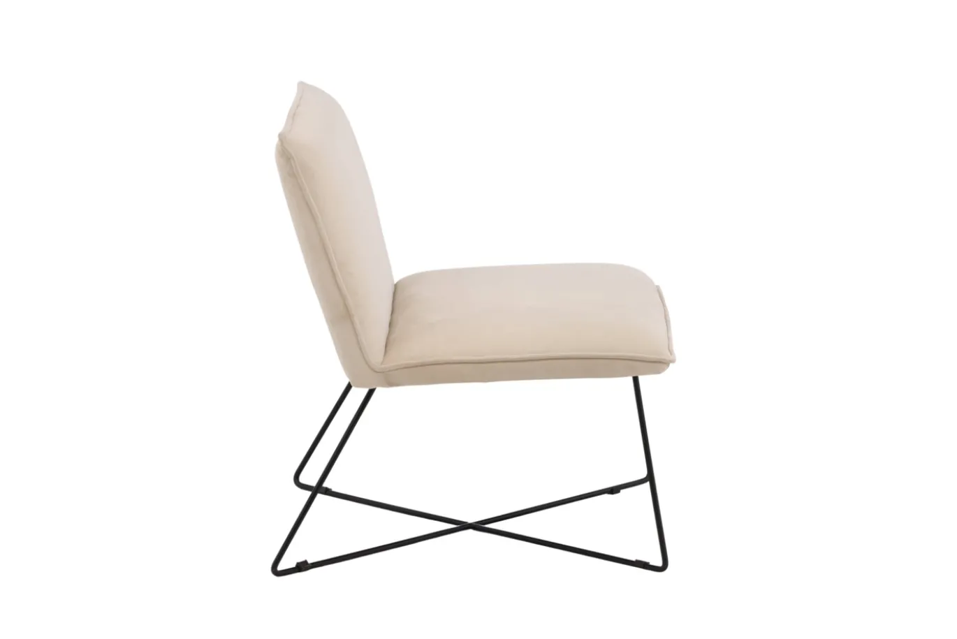 Fjôrd Fauteuil X-lounge Zwart/Off White Velvet