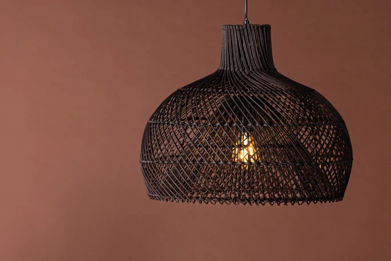 Fjôrd Hanglamp Laroche Zwart Rotan