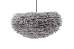 Fjôrd Hanglamp Nicola 75x75cm Zwart/Grijs Veren
