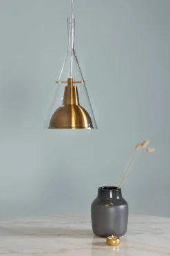 Fjôrd Hanglamp Sirius Glas Met Gold Metaal 25x40cm