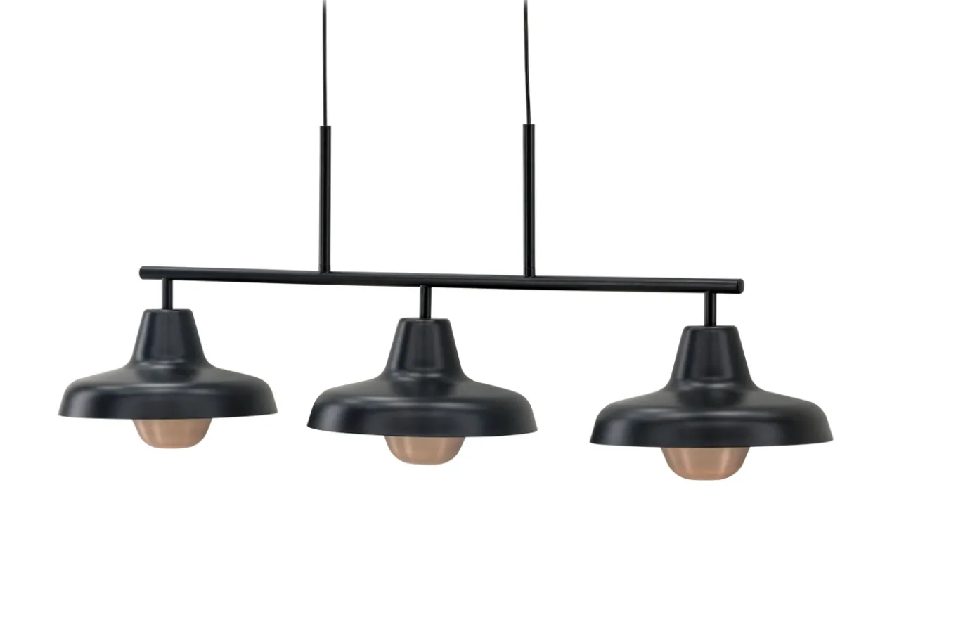 Fjôrd Hanglamp Stöten Mat Zwart Metaal/Koper Finish