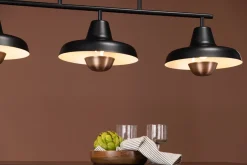 Fjôrd Hanglamp Stöten Mat Zwart Metaal/Koper Finish