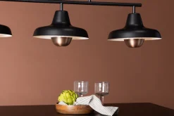 Fjôrd Hanglamp Stöten Mat Zwart Metaal/Koper Finish