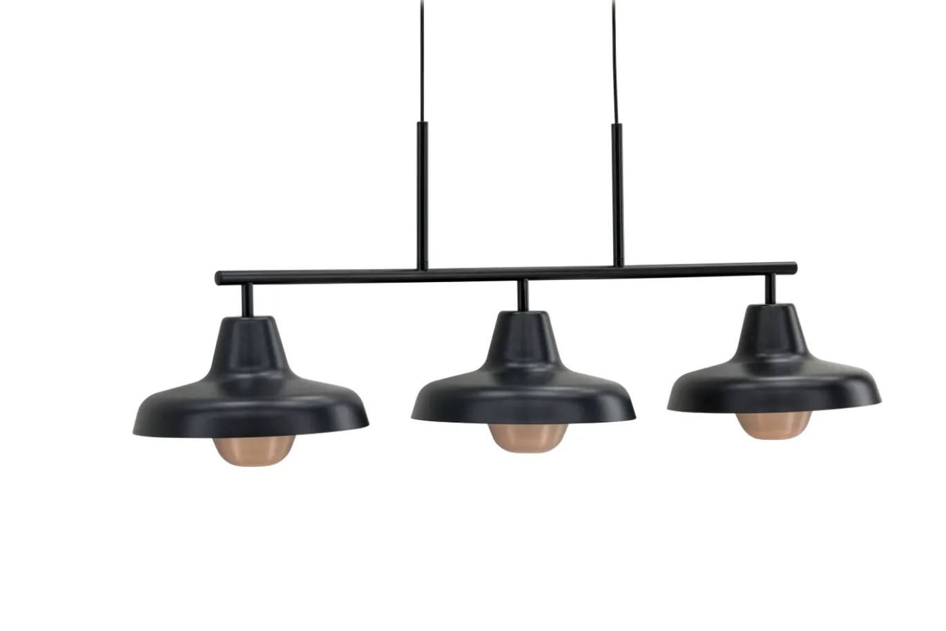 Fjôrd Hanglamp Stöten Mat Zwart Metaal/Koper Finish