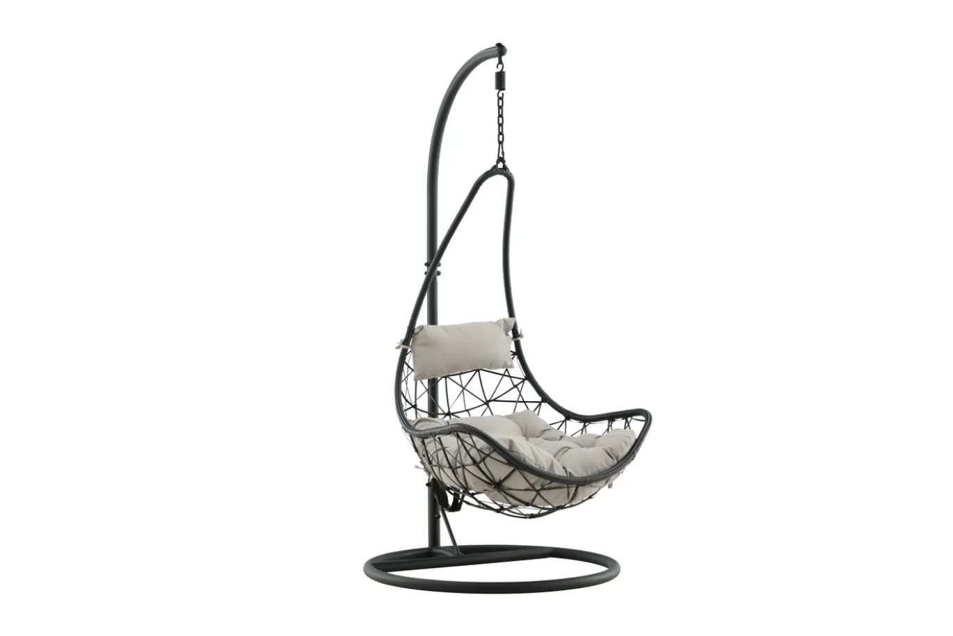 Fjôrd Hangstoel Vide Zwart Frame Wicker