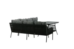 Fjôrd Hoekbankset Berlin Set Met Touw Zwart/Grijs