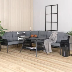 Fjôrd Hoekbankset Berlin Set Met Touw Zwart/Grijs