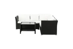Fjôrd Hoekbankset Haiti Wicker Zwart/Wit