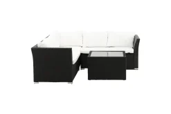 Fjôrd Hoekbankset Haiti Wicker Zwart/Wit
