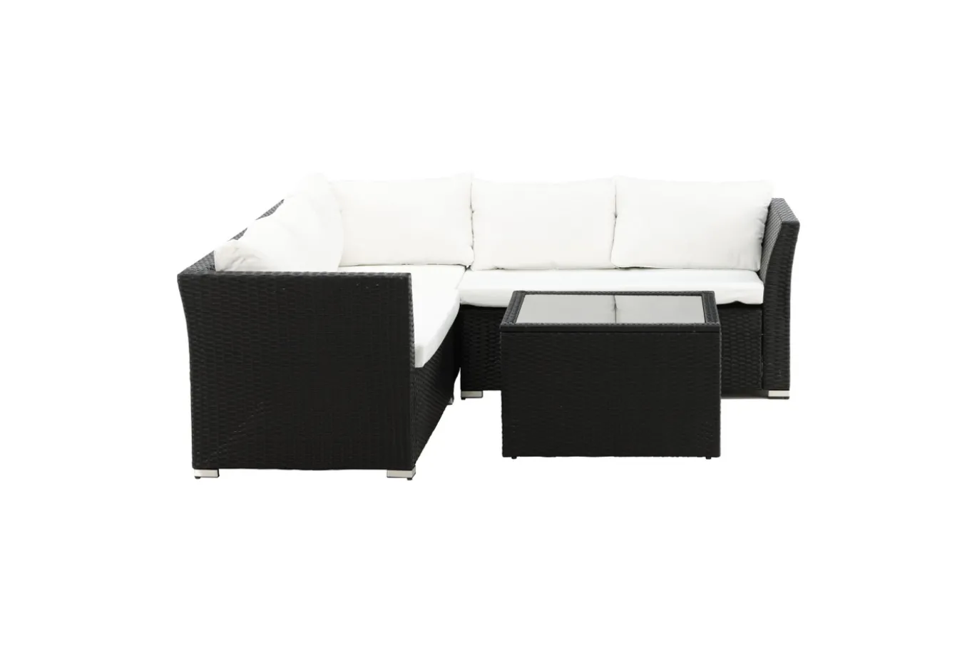 Fjôrd Hoekbankset Haiti Wicker Zwart/Wit