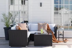 Fjôrd Hoekbankset Haiti Wicker Zwart/Wit