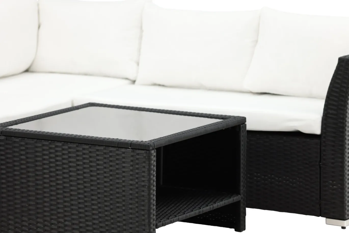 Fjôrd Hoekbankset Haiti Wicker Zwart/Wit