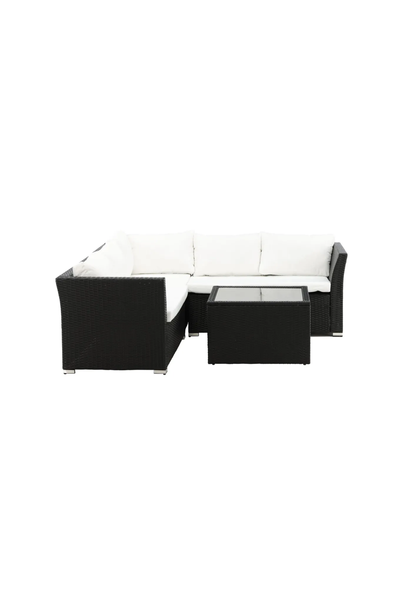 Fjôrd Hoekbankset Haiti Wicker Zwart/Wit