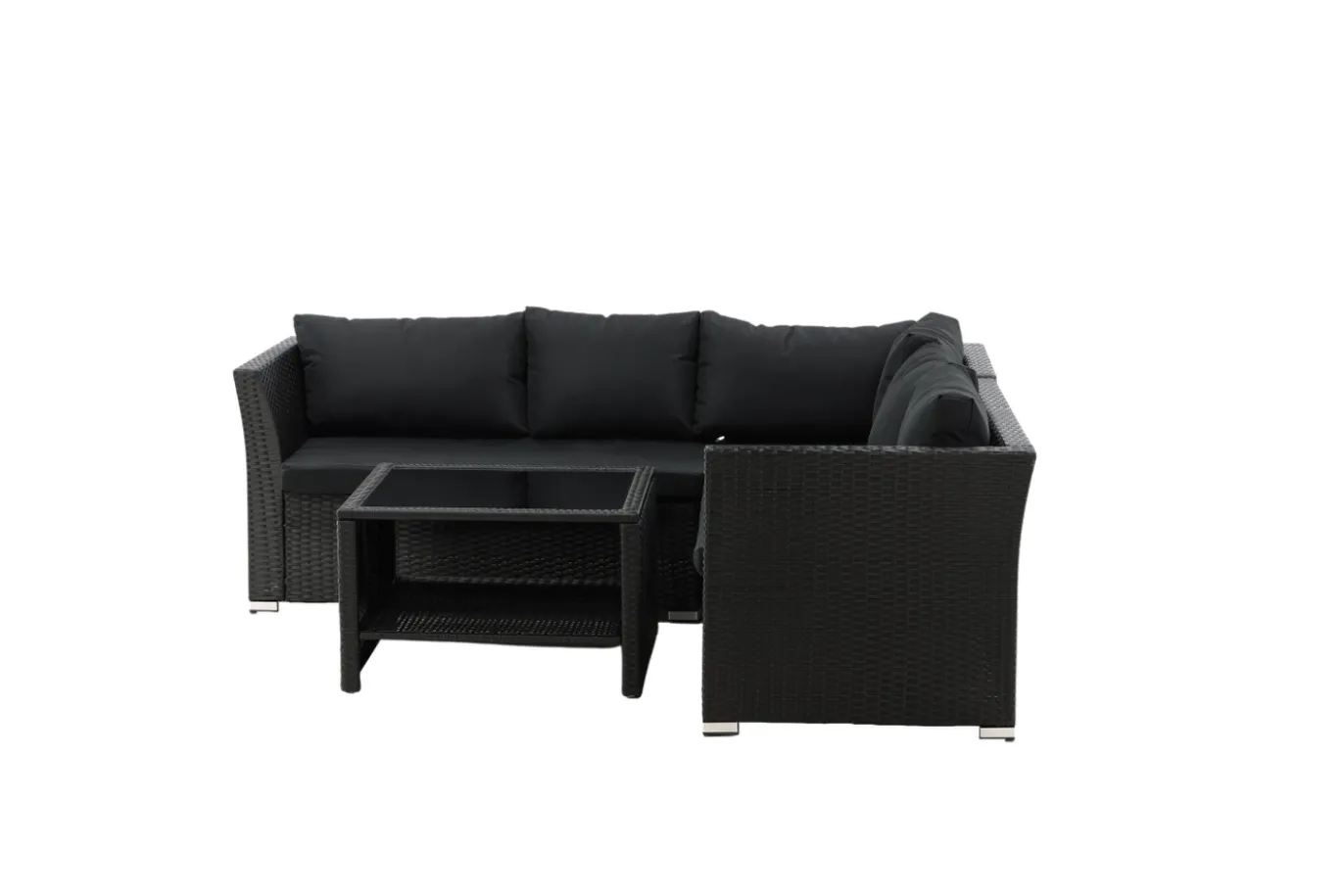Fjôrd Hoekbankset Haiti Wicker Zwart