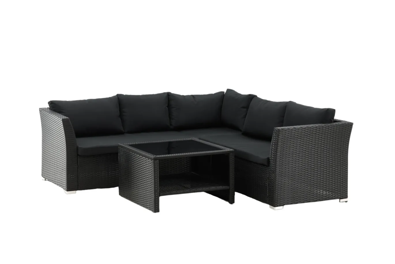 Fjôrd Hoekbankset Haiti Wicker Zwart