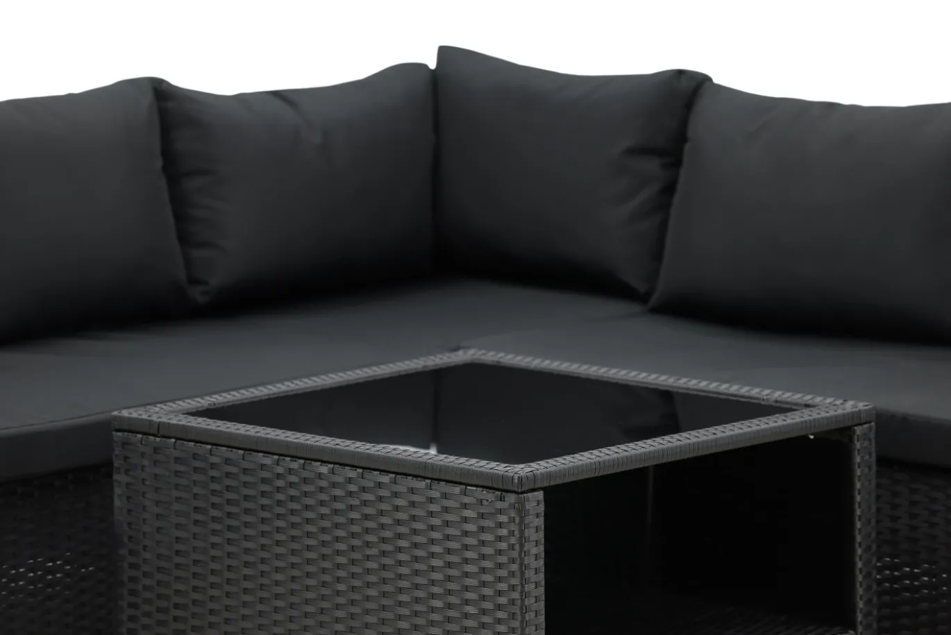 Fjôrd Hoekbankset Haiti Wicker Zwart