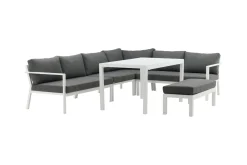 Fjôrd Hoekbankset Ramos Wit/Grijs Aluminium