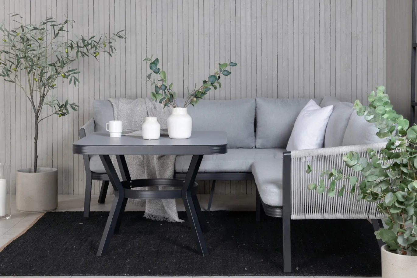 Fjôrd Hoekbankset Virya Lounge Met Tafel Zwart Alu