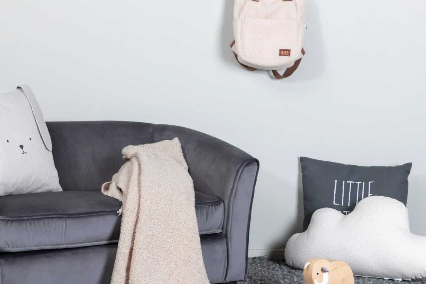 Fjôrd Kinderstoel Måna Donkergrijs Velvet
