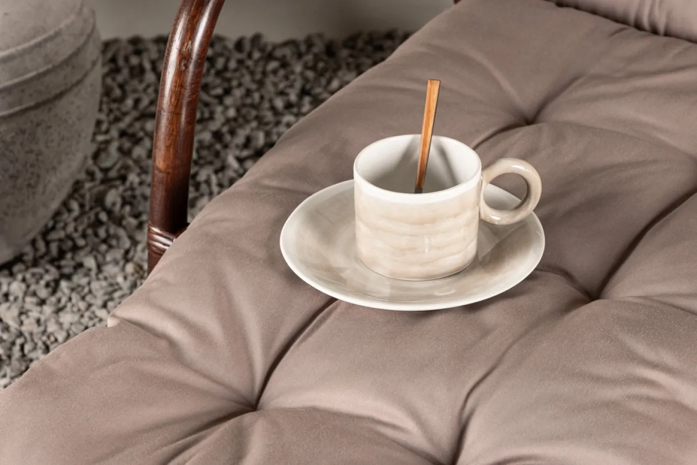 Fjôrd Lounge Ligbed Nella Donker Walnoot/Beige