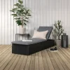 Fjôrd Lounge Ligbed Quad Lounge - Zwart Wicker