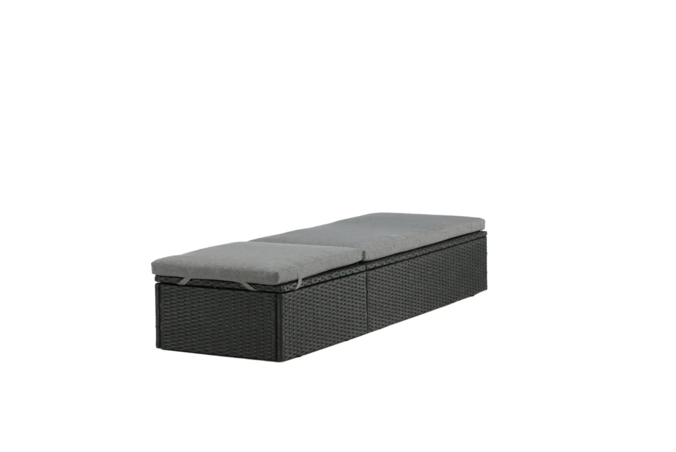 Fjôrd Lounge Ligbed Quad Lounge - Zwart Wicker