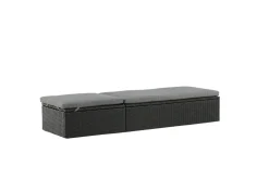 Fjôrd Lounge Ligbed Quad Lounge - Zwart Wicker