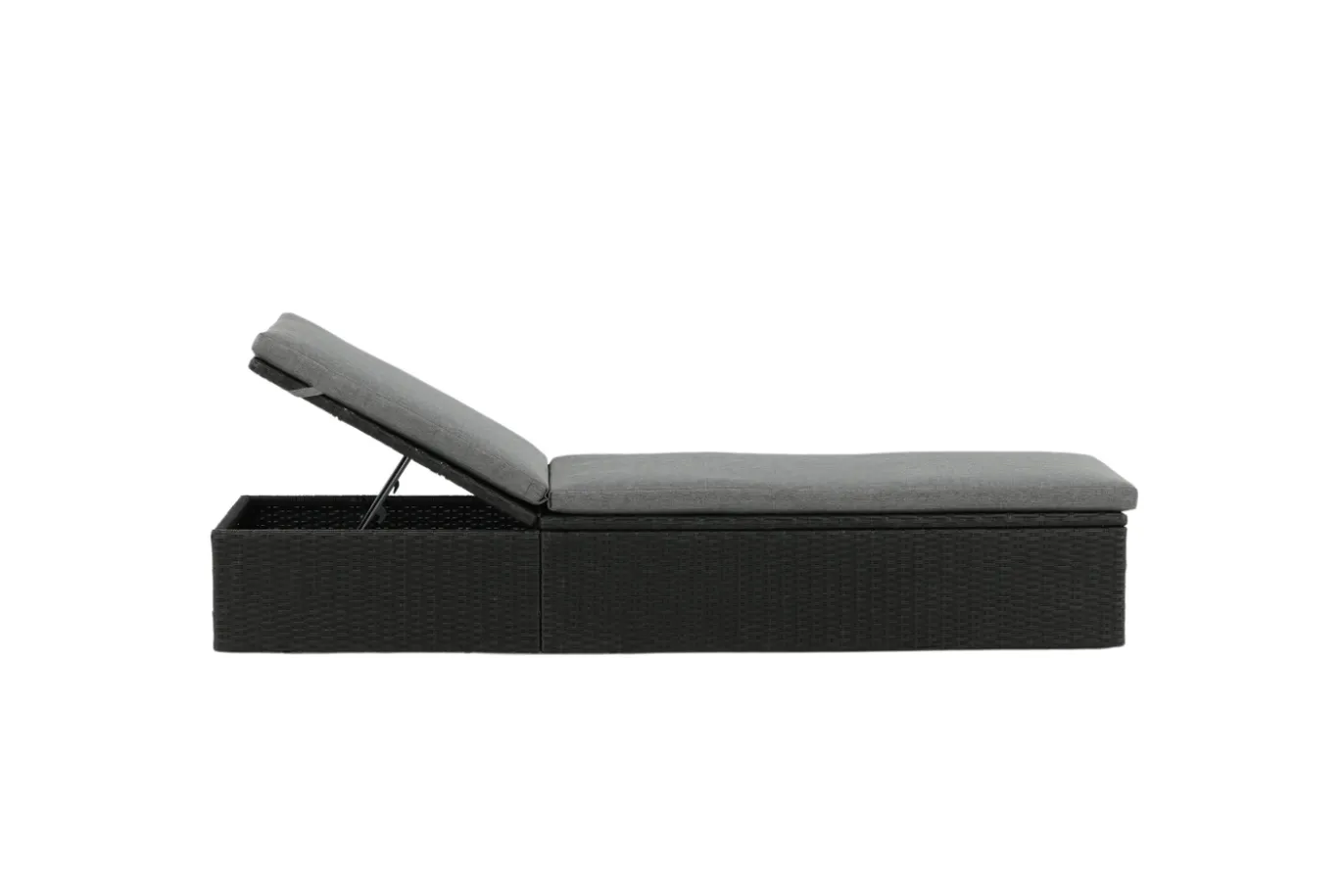 Fjôrd Lounge Ligbed Quad Lounge - Zwart Wicker