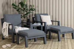 Fjôrd Loungeset Barcelona Zwart 5-delig