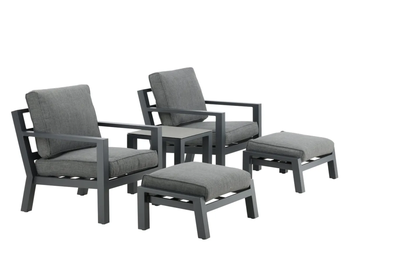 Fjôrd Loungeset Barcelona Zwart 5-delig