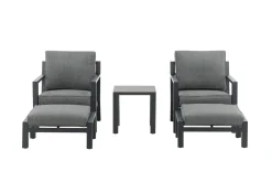 Fjôrd Loungeset Barcelona Zwart 5-delig