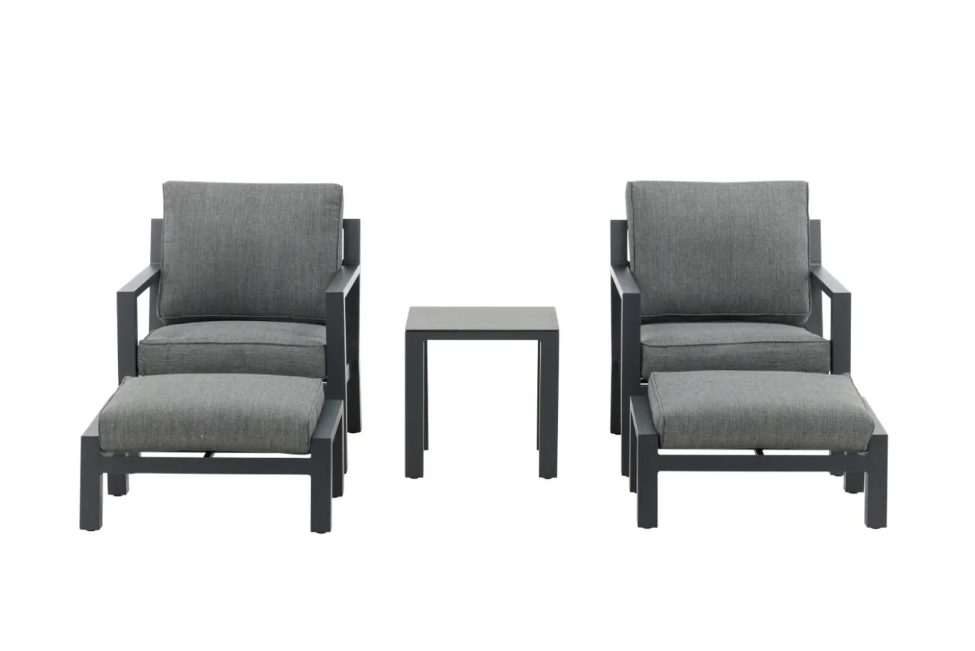 Fjôrd Loungeset Barcelona Zwart 5-delig