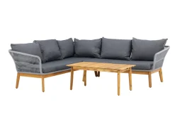 Fjôrd Loungeset Chania Naturel/Grijs Acaciahout