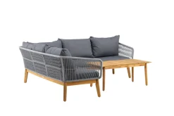Fjôrd Loungeset Chania Naturel/Grijs Acaciahout