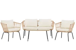 Fjôrd Loungeset Ortigia Rotan Zwart/Naturel