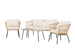 Fjôrd Loungeset Ortigia Rotan Zwart/Naturel