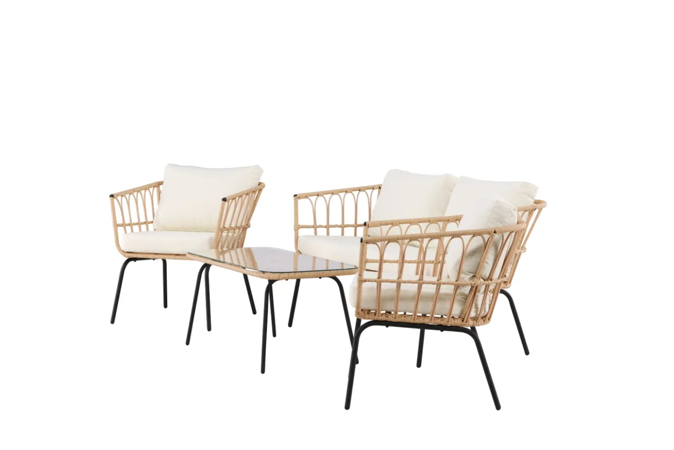 Fjôrd Loungeset Ortigia Rotan Zwart/Naturel