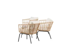 Fjôrd Loungeset Ortigia Rotan Zwart/Naturel