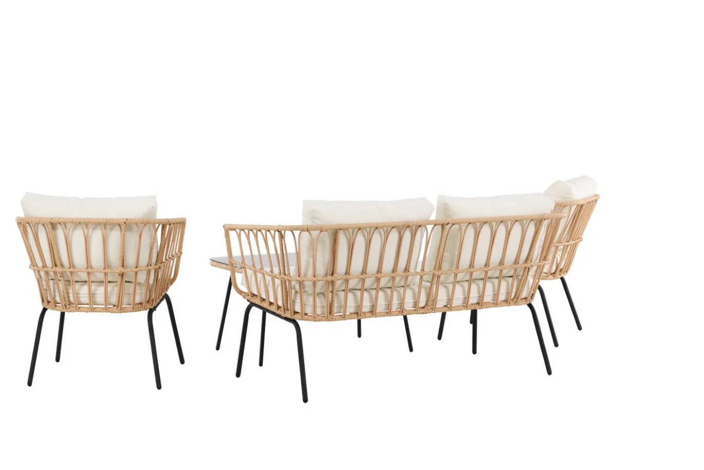 Fjôrd Loungeset Ortigia Rotan Zwart/Naturel