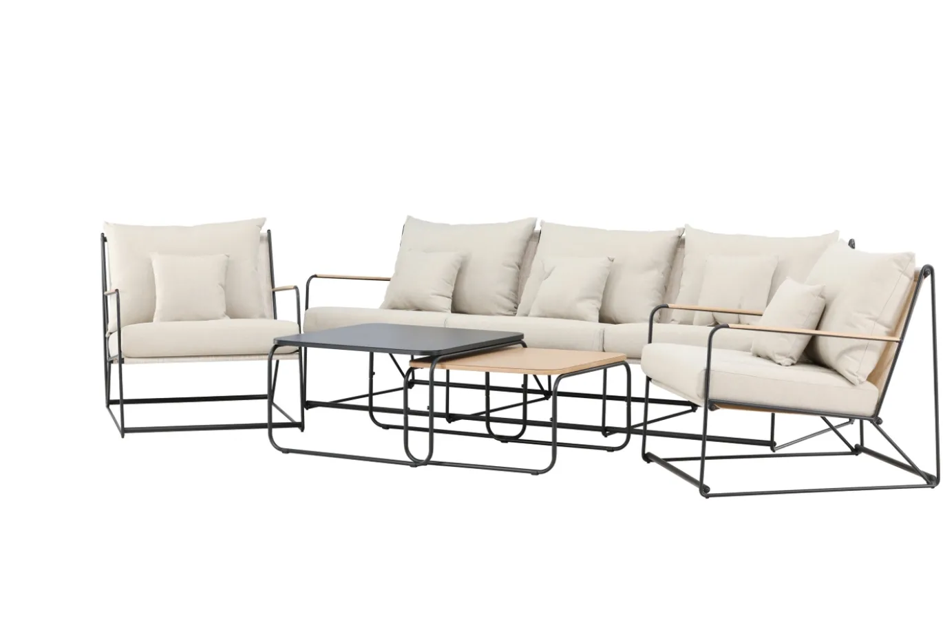 Fjôrd Loungeset Palazzo Zwart/ Beige