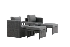 Fjôrd Loungeset Quad Set- Zwart Wicker