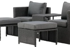 Fjôrd Loungeset Quad Set- Zwart Wicker
