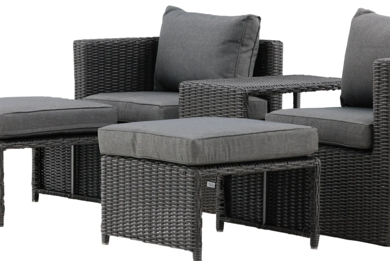 Fjôrd Loungeset Quad Set- Zwart Wicker