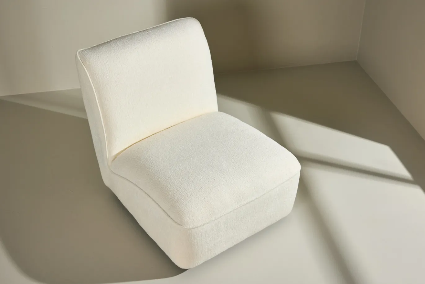 Fjôrd Lounge Stoel My Wit Bouclé
