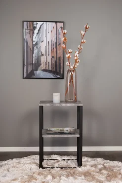 Fjôrd Nachtkastje Rise Zwart Betonlook 45x30x70cm