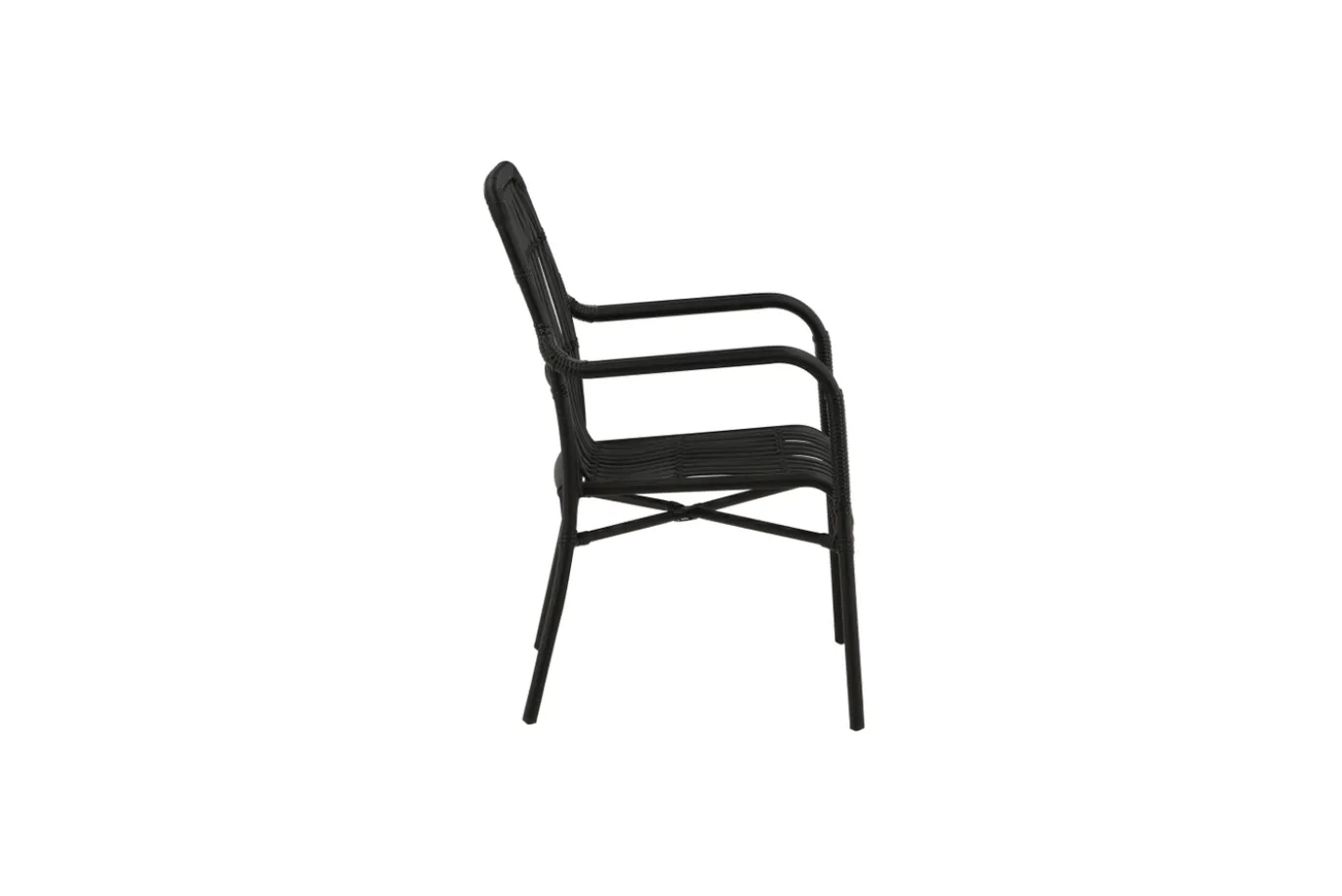 Fjôrd Outdoor Loungestoel Rizal Zwart Rotan/Aluminium