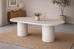 Fjôrd Ovale Eettafel Narvik MDF Beige 200x100cm