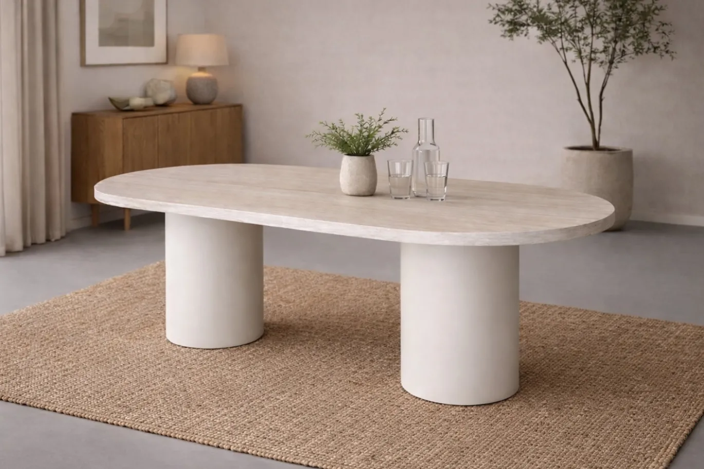 Fjôrd Ovale Eettafel Narvik MDF Beige 200x100cm