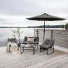 Fjôrd Parasol Sabal Met Led- Zwart 270cm
